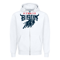 White howard bison Zipper Hoodie - linhVisuals