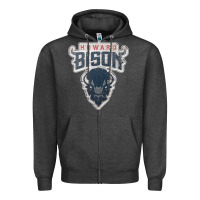 Charcoal Heather howard bison Zipper Hoodie - linhVisuals