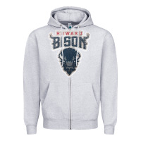 Heather Grey howard bison Zipper Hoodie - linhVisuals