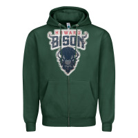 Sports Green howard bison Zipper Hoodie - linhVisuals