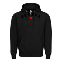 Black geneva switzerland clothing gifts and souvenirs Zipper Hoodie - linhVisuals