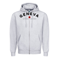 Heather Grey geneva switzerland clothing gifts and souvenirs Zipper Hoodie - linhVisuals