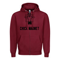 Burgundy chick magnet Zipper Hoodie - linhVisuals