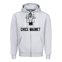 Heather Grey chick magnet Zipper Hoodie - linhVisuals