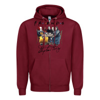 Burgundy Horror friends Zipper Hoodie - linhVisuals