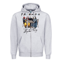 Heather Grey Horror friends Zipper Hoodie - linhVisuals