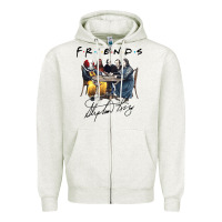 Oatmeal Heather Horror friends Zipper Hoodie - linhVisuals