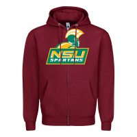 Burgundy norfolk state spartans Zipper Hoodie - linhVisuals