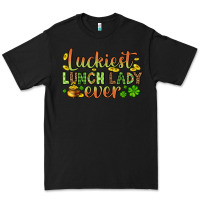 Black St. Patrick's Luckiest lunch lady ever Premium Tee - OliviaCreatesArt