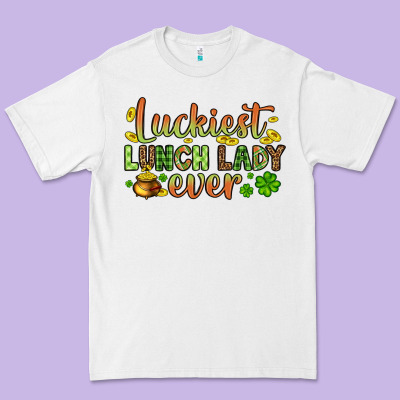 St. Patrick's Luckiest Lunch Lady Ever Premium Tee Designed By Oliviacreatesart