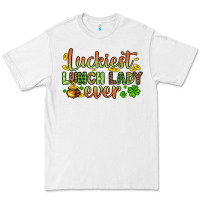 White St. Patrick's Luckiest lunch lady ever Premium Tee - OliviaCreatesArt