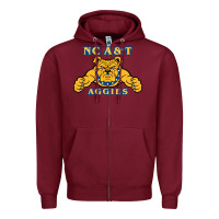Burgundy north carolina a&t aggies Zipper Hoodie - linhVisuals