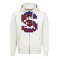Oatmeal Heather south carolina state bulldogs Zipper Hoodie - linhVisuals