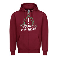 Burgundy PANIC! AT THE DISCO Zipper Hoodie - linhVisuals