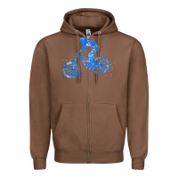 Chestnut downhill mountain bike t  shirt downhill mountain bike jump blue water Zipper Hoodie - linhVisuals