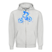 Dove Grey downhill mountain bike t  shirt downhill mountain bike jump blue water Zipper Hoodie - linhVisuals