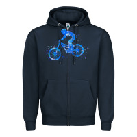 Navy downhill mountain bike t  shirt downhill mountain bike jump blue water Zipper Hoodie - linhVisuals