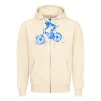 Sandshell downhill mountain bike t  shirt downhill mountain bike jump blue water Zipper Hoodie - linhVisuals