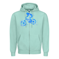 Seafoam downhill mountain bike t  shirt downhill mountain bike jump blue water Zipper Hoodie - linhVisuals