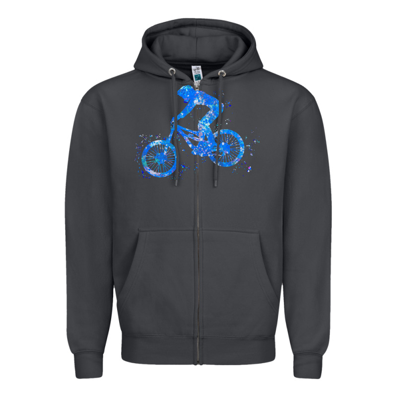 Downhill Mountain Bike T  Shirt Downhill Mountain Bike Jump Blue Water Zipper Hoodie by linhVisuals | Teevron