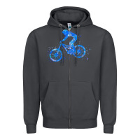 Smoke downhill mountain bike t  shirt downhill mountain bike jump blue water Zipper Hoodie - linhVisuals