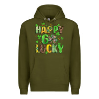 Army Green happy go lucky Premium Hoodie - Artiststas