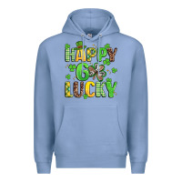 Colony Blue happy go lucky Premium Hoodie - Artiststas