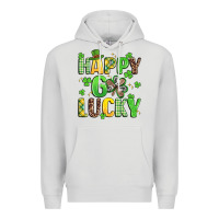 Dove Grey happy go lucky Premium Hoodie - Artiststas