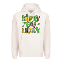Pale Pink happy go lucky Premium Hoodie - Artiststas