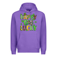 Purple happy go lucky Premium Hoodie - Artiststas