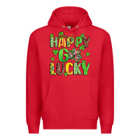 Red happy go lucky Premium Hoodie - Artiststas
