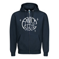 Navy PANIC! AT THE DISCO Zipper Hoodie - linhVisuals
