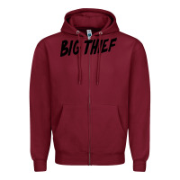 Burgundy BIG THIEF Zipper Hoodie - linhVisuals