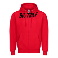 Red BIG THIEF Zipper Hoodie - linhVisuals