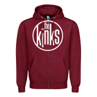 Burgundy The Kinks Zipper Hoodie - linhVisuals