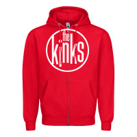 Red The Kinks Zipper Hoodie - linhVisuals