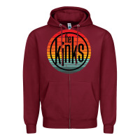 Burgundy The Kinks Vintage Music Retro Zipper Hoodie - linhVisuals