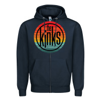Navy The Kinks Vintage Music Retro Zipper Hoodie - linhVisuals