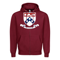 Burgundy upenn shield with banner Zipper Hoodie - linhVisuals