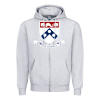 Heather Grey upenn shield with banner Zipper Hoodie - linhVisuals