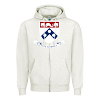 Oatmeal Heather upenn shield with banner Zipper Hoodie - linhVisuals