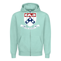 Seafoam upenn shield with banner Zipper Hoodie - linhVisuals