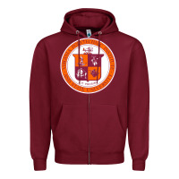 Burgundy virginia tech seal Zipper Hoodie - linhVisuals
