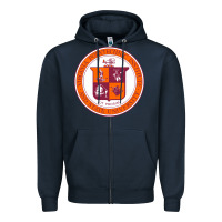 Navy virginia tech seal Zipper Hoodie - linhVisuals