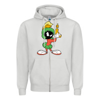Dove Grey marvin the martian looney Zipper Hoodie - linhVisuals