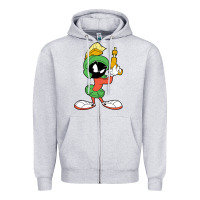 Heather Grey marvin the martian looney Zipper Hoodie - linhVisuals