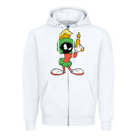White marvin the martian looney Zipper Hoodie - linhVisuals