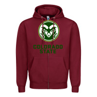 Burgundy colorado state rams Zipper Hoodie - linhVisuals