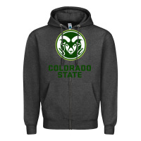 Charcoal Heather colorado state rams Zipper Hoodie - linhVisuals
