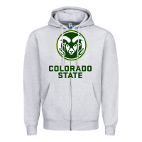 Heather Grey colorado state rams Zipper Hoodie - linhVisuals